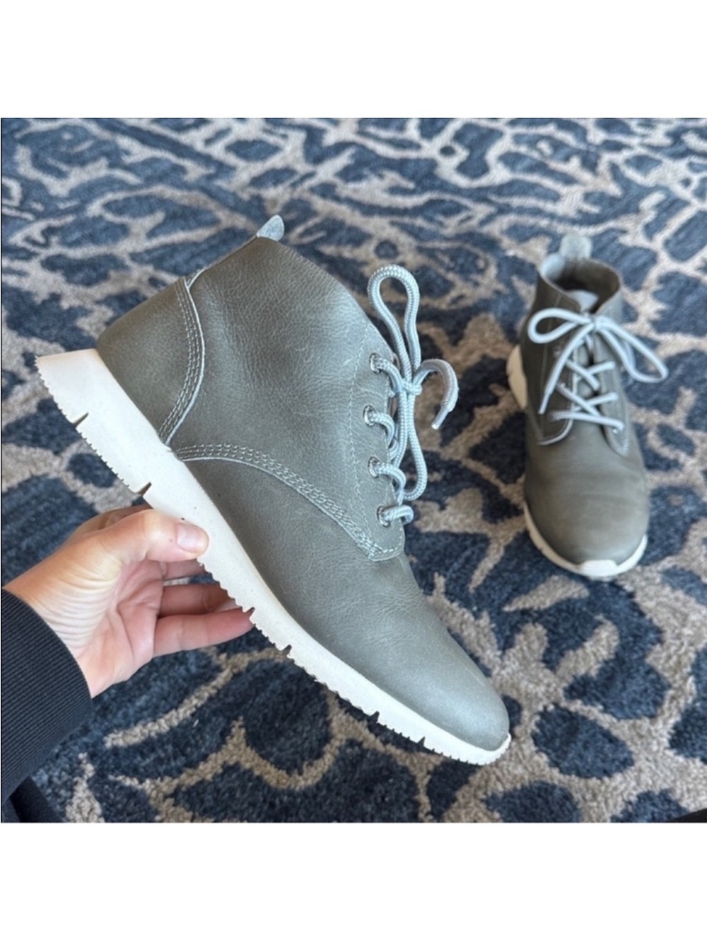 Kodiak Crafted Chukka Leather Lace up Boots/Booties Sz 8.5 Ankle length gray